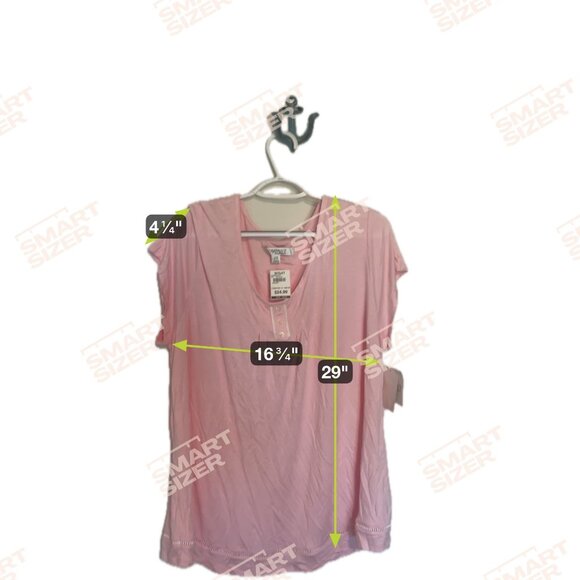 Ellen Tracy NWT Pink Short Sleeve Tunic Top Button Accents Eyelet Detail Sz 2X - Picture 8 of 8